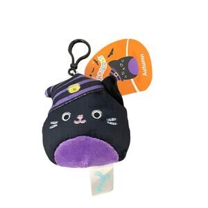 NWT Kelly Toy Black Squishmallow Autumn the Cat Halloween with Witch Hat